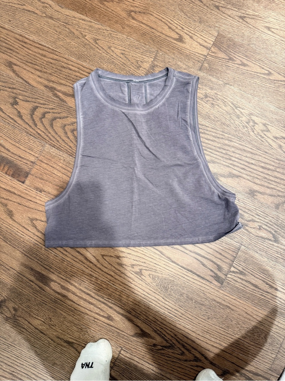 lululemon athletica Heather Gray Cropped Muscle Tank